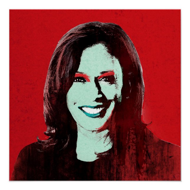 Póster Arte pop rojo Kamala Harris (Anverso)