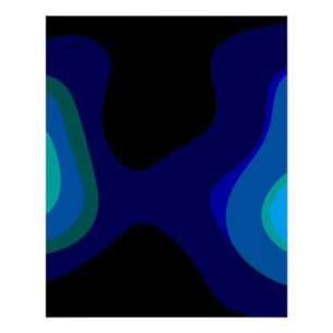 Póster Arte Resumen Azul Y Negro De 1007