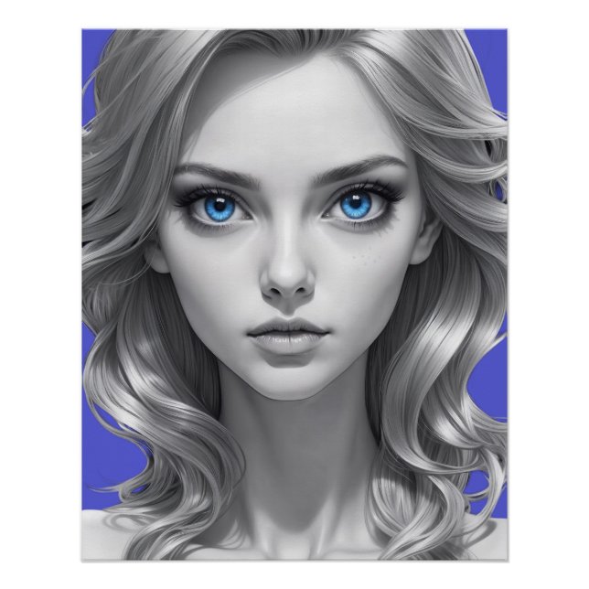 Póster Arte retrato elegante en blanco y negro (Anverso)