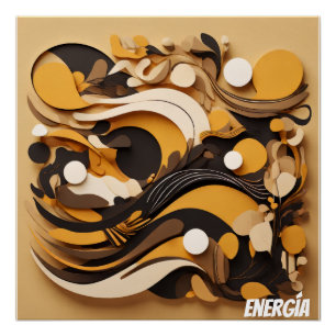 Póster Arte Solar Abstracto Energía Natural