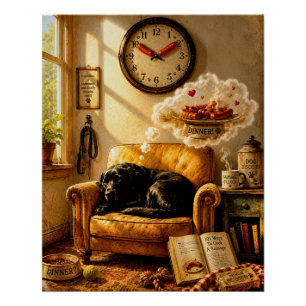 Póster Arte Surrealista de Perros Sausage O’Clock Dreamti