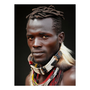 Póster Arte tribal para un hombre africano