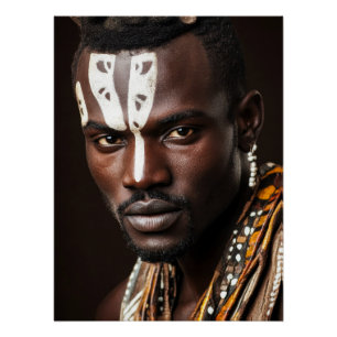 Póster Arte tribal para un hombre africano