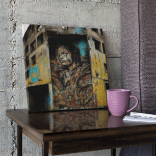 Póster Arte urbano en edificios abandonados