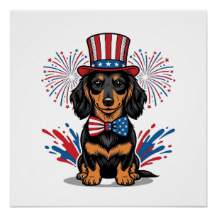 Póster Arte vectorial vintage de fuegos artificiales de d