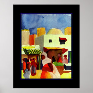 Póster Arte Vintage August Macke Mercado de Argel