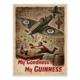 Póster Arte Vintage del Spitfire Irlandés - ¡Santo Cielo