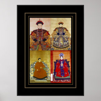 Póster Arte Vintage Emperatriz China Collage