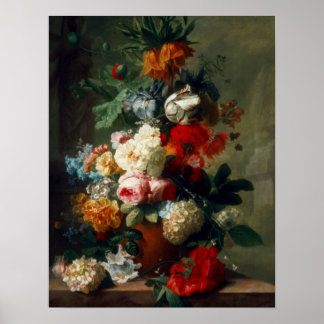 Póster Arte Vintage Flores Naturaleza Muerta