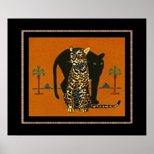 Póster Arte Vintage Leopardo