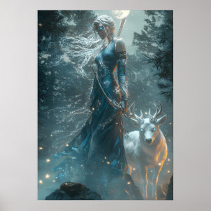 Póster Artemis, Cazadora de la Luna - Diosa de lo Salvaje