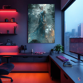 Póster Artemis, Cazadora de la Luna - Diosa de lo Salvaje