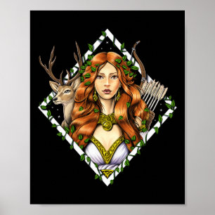 Póster Artemis Diosa Griega De Cazar La Antigua Grecia