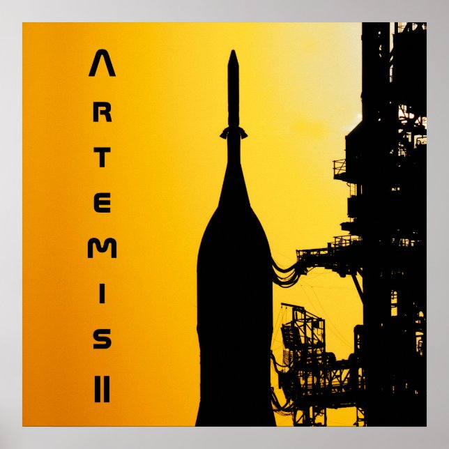 Póster Artemis II hacia la plataforma de lanzamiento (Frente)