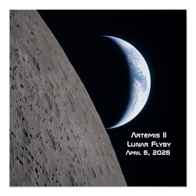 Póster Artemis II sobrevuelo lunar (Anverso)