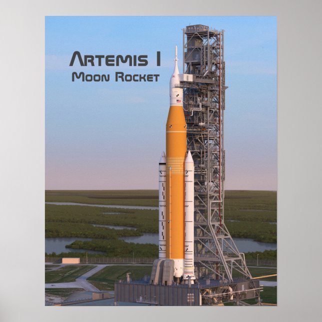 Póster Artemis One Moon Rocket on Pad (Frente)