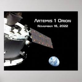 Póster Artemis Orion Spacecraft Blue Marble