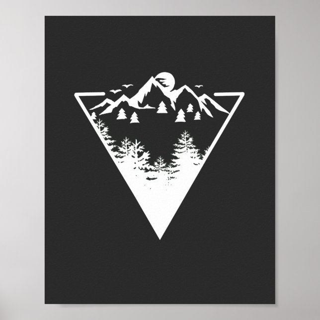 Póster Artes de marco triangular con paisaje natural (Frente)