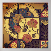 Artes florales y artesanías victorianas marrón roj