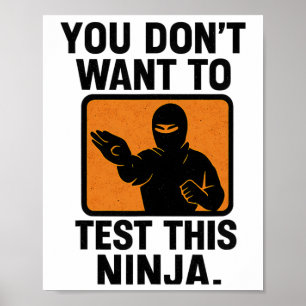 Póster Artes Marciales Boxeo Ninja Peligro Plantilla Gráf