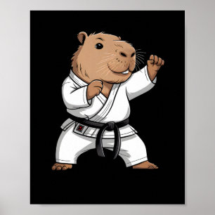 Póster Artes marciales Capyra Funny Karate Taekwondo Jiu 