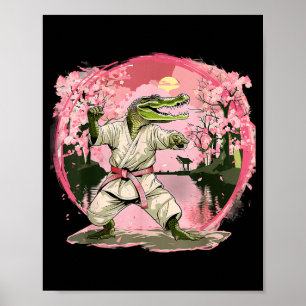 Póster Artes Marciales Cocodrilo Animal MMA Taekwondo Kar