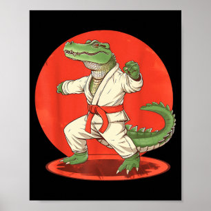 Póster Artes Marciales Cocodrilo Animal MMA Taekwondo Kar
