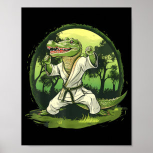 Póster Artes Marciales Cocodrilo Animal MMA Taekwondo Kar