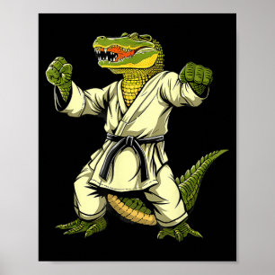 Póster Artes Marciales Cocodrilo Animal MMA Taekwondo Kar