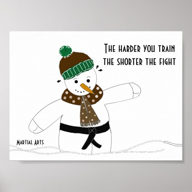 Póster Artes Marciales Cuanto Más Entrenas (Frente)