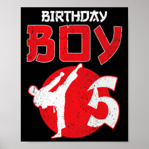 Póster Artes Marciales Cumpleaños 5 Años Karate Taekwondo