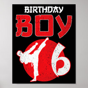Póster Artes Marciales Cumpleaños 6 Años Karate Taekwondo