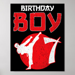 Póster Artes Marciales Cumpleaños 7 Años Karate Taekwondo