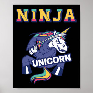 Póster Artes Marciales de Kickboxing de Unicornio Karate