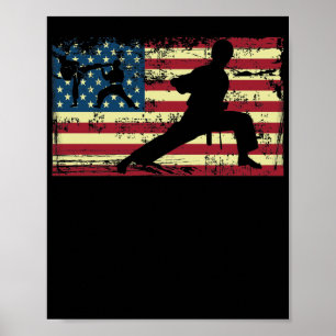 Póster Artes marciales de la bandera norteamericana de Ka