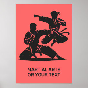 Póster Artes Marciales de Texto y Color Personalizados
