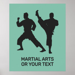 Póster Artes Marciales de Texto y Color Personalizados