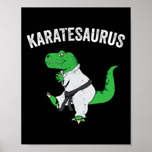 Póster Artes Marciales Dinosaurio T Rex Karate Divertido 