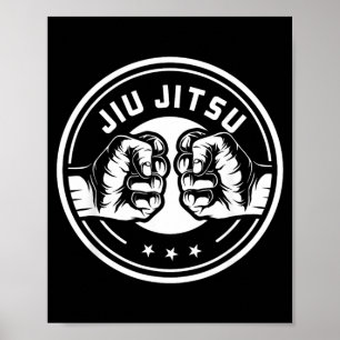 Póster Artes Marciales Divertidas de Jiu Jitsu Brasileño