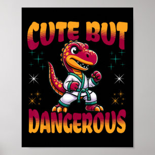 Póster Artes Marciales Divertidas Karate Taekwondo Dinosa