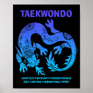 Póster Artes Marciales Dragón Taekwondo MMA Adolescentes