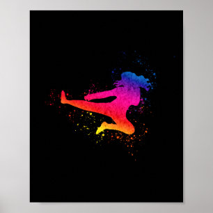 Póster Artes marciales femeninas, alta patada, pinta