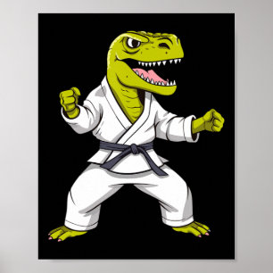 Póster Artes Marciales Karate T-rex Taekwondo Kickboxing 
