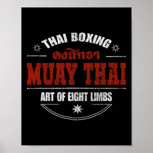 Póster Artes marciales mixtas boxeo tailandés muay tailan