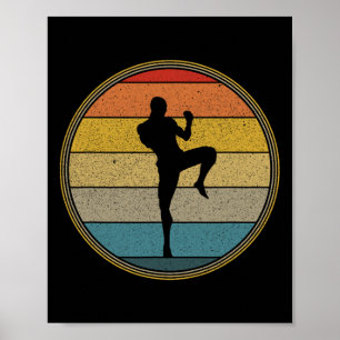 Póster Artes Marciales Mixtas Mma Retro Vintage Kickboxin