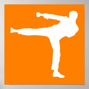 Póster Artes marciales naranjas