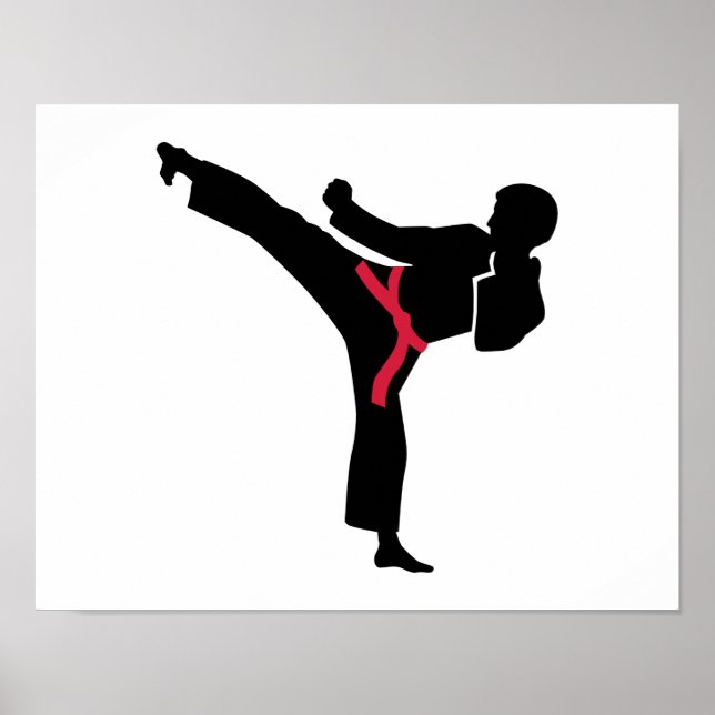 Póster Artes marciales Patada Karate (Frente)