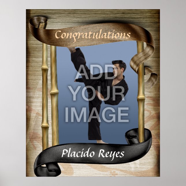 Póster Artes marciales pesadas Retrato de cinturón negro  (Frente)