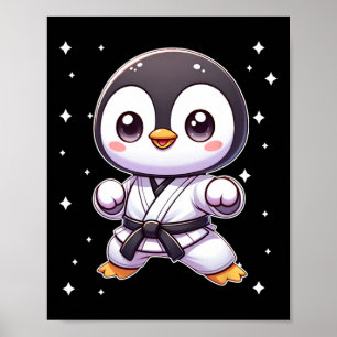 Póster Artes marciales pingüinas de Kawaii Karate 1