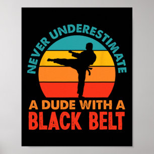 Póster Artes marciales retro Karate del Cinturón Negro